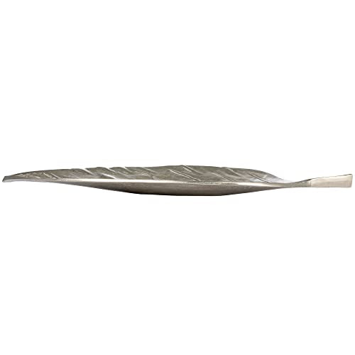 Aluminum Leaf Shaped Tray, Silver Finish