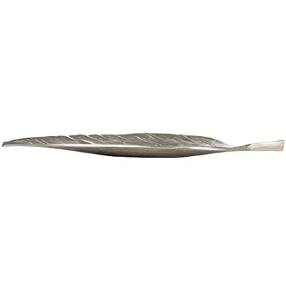 Aluminum Leaf Shaped Tray, Silver Finish