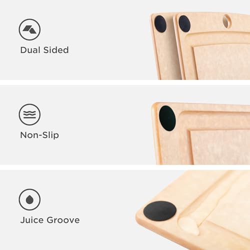 Epicurean All-In-One Cutting Board with Non-Slip Feet and Juice Groove, 14.5" × 11.25", Natural/Black - color: Natural/Black, size: 14.5"L x 11.3"W