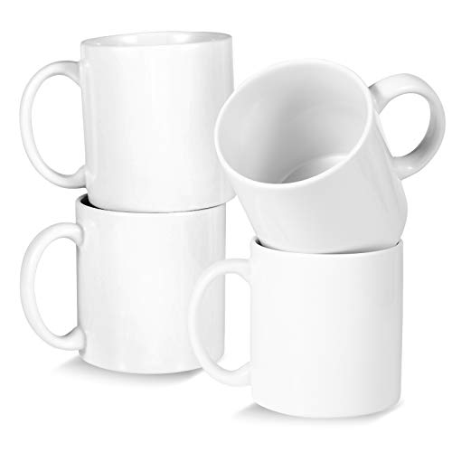 BYCNZB 22oz white Super Large Ceramic Coffee Mugs Large Handles Set of 4 - color: White