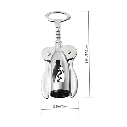 4-Piece Multifunctional Stainless Steel Wine Opener Set Foil Cutter Manual Corkscrew for Home Use for Wine Lovers and Entertaining