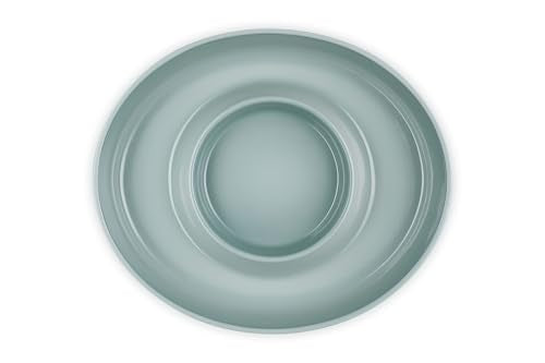 Le Creuset Stoneware Signature Oval Chip and Dip Platter, 13", Sea Salt - color: Sea Salt