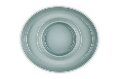 Le Creuset Stoneware Signature Oval Chip and Dip Platter, 13", Sea Salt - color: Sea Salt