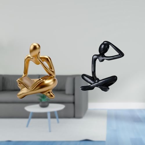 Abstract Reader Figurine Thinker Statue Human Figurine Desk Sculpture Resin Modern Suitable for Office Shelf Home Arrangement Gift Giving Hotel