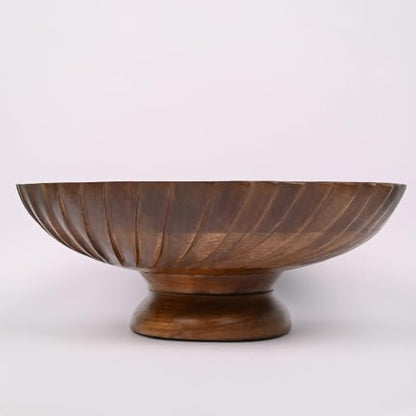Fruit Bowl Wooden Fruit Bowl for Kitchen Counter for Home Decor or Decorative Fruit Bowl for Table (12" X 12'" X 4.75")