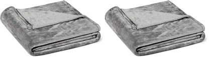 Amazon Basics Soft Fleece Throw Blanket, Ultra-Soft Flannel Fleece Microfiber, Lightweight Warm Cozy for Couch Sofa Bedroom, Fade-Resistant, 50 x 60 Inches, Gray (Pack of 2) - color: Dark Grey, size: 50 x 60 inches (Pack of 2)
