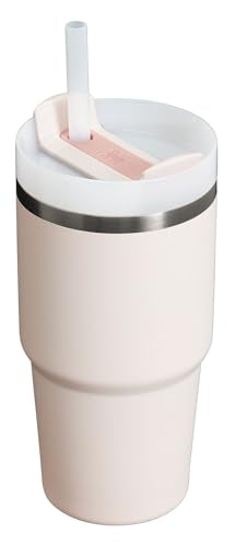 STANLEY Quencher H2.0 Flow State Tumbler, 20 oz, Rose Quartz 2.0 | Straw and 3-Position Lid | Cup Holder Compatible for Travel | Insulated Stainless Steel Cup | BPA-Free - color: Rose Quartz 2.0, style: Classic