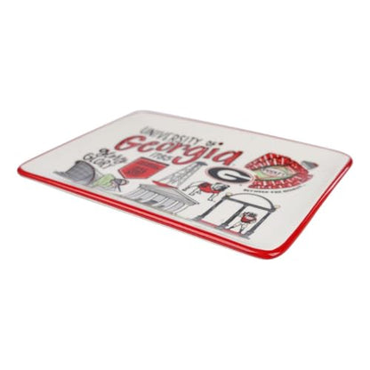 Georgia Key Tray - Georgia Icon Jewelry Tray, Decorative Key Storage for Entryway, Wallet and Ring Dish, UGA Design Catch All Dish, 8" x 5" - style: Georgia Icon