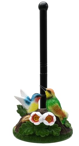 Hummingbird Paper Towel Holder Countertop | Resin Kitchen Counter Accessories - Decorative Paper Towel Holders,Farmhouse Kitchen Decor,Gifts for Hummingbird Lovers - color: Green