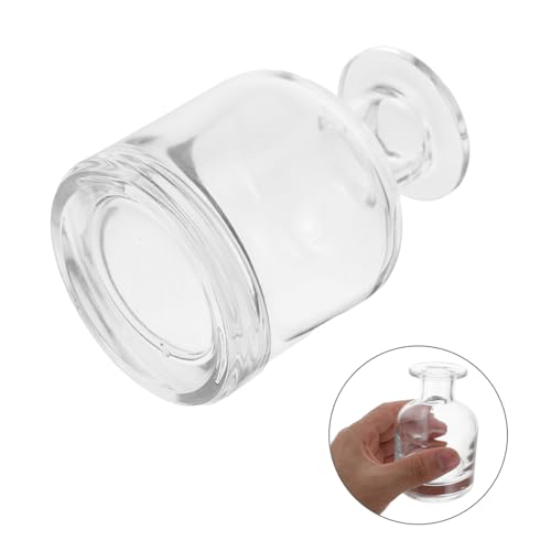 Didiseaon 2pcs Decorative Glass Oil Diffuser Bottles Essential Oil Diffuser Containers Reed Sticks - color: Transparent