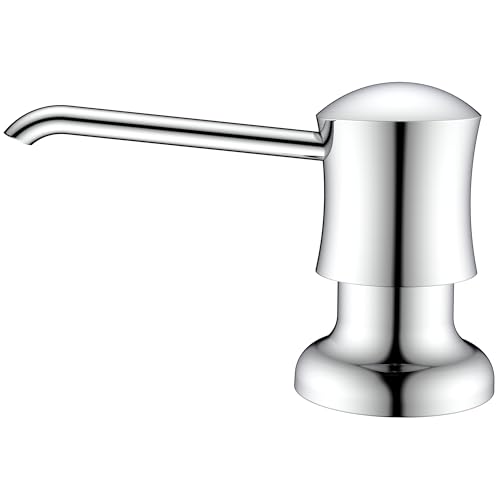 Soap Dispenser for Kitchen Sink Chrome Upgrade Built-in and Refill-from-Top Design with Liquid Hand & Dish Soap Bottle | Built-in and Top Refillable, with Soap Bottle, DIY Installation, Fits 1.1–1.5 in Sink Holes, for Dish Soap or Lotion - color: Chrome,