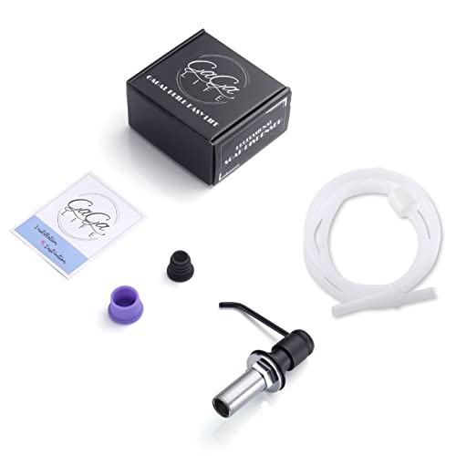 Gagal Soap Dispenser (Matte Black) and Extension Tube Kit for Kitchen Sink, Complete Brass Pump with 40" Silicone Tube Connect to The Bottle Directly, Say Goodbye to Frequent Refills - color: Matte Black