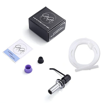 Gagal Soap Dispenser (Matte Black) and Extension Tube Kit for Kitchen Sink, Complete Brass Pump with 40" Silicone Tube Connect to The Bottle Directly, Say Goodbye to Frequent Refills - color: Matte Black