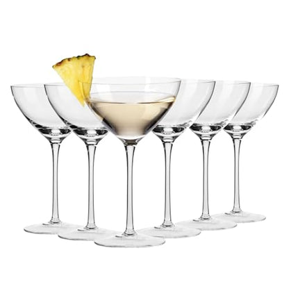 Krosno Martini Glasses Set of 6, 8.3 oz, Harmony Collection | Cocktail Glasses, Drinking Set, Espresso Martini, Lead-Free Crystal, Dishwasher Safe - style: Martini 8.3 oz (Set of 6)