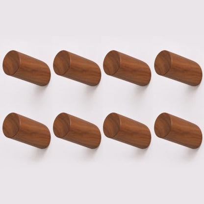 Wooden Wall Hooks 8 Pack, Handmade Wooden Coat Hooks Wall Mounted - Farmhouse Rustic Entryway & Bathroom Hooks for Hats, Towels, Bags, Clothes, Fits Drywall, Acacia Wood - color: Acacia Wood, size: Angled 8-Pcs