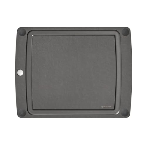 Epicurean All-In-One Cutting Board with Non-Slip Feet and Juice Groove - Non-toxic, Dishwasher Safe, Made in the USA, 14.5" x 11.25", Slate - color: Slate/Black, size: 14.5"L x 11.3"W