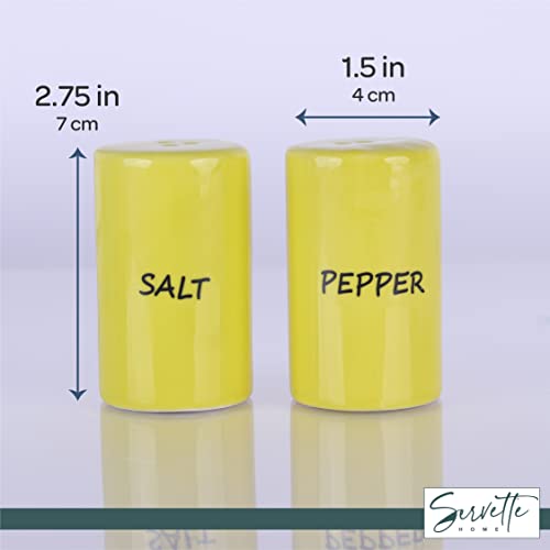 Yellow Salt & Pepper Shakers Ceramic - color: Yellow