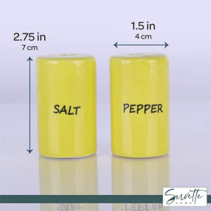 Yellow Salt & Pepper Shakers Ceramic - color: Yellow