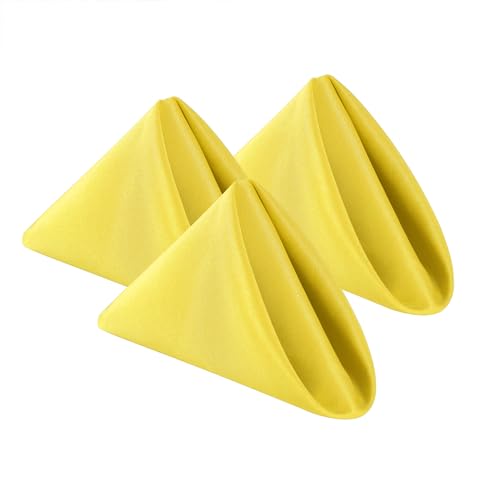 Bailarina Cloth Napkins Set of 80,17x17 inches Dinner Napkins Cloth Washable,Polyester Square Table Cloth Napkin Bulk with Hemmed Edges Ideal for Banquets, Parties and Weddings-Yellow - color: Yellow