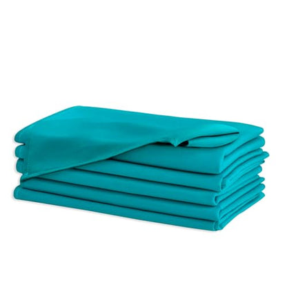 Cloth Napkins Set of 6, 18 x 18 Inch, Washable Turquoise Dinner Napkins with Hemmed Edges for Restaurant, Wedding and Holiday - color: Turquoise, size: 18" x 18" (Set of 6)