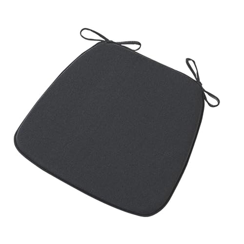 Chair Pads with Ties 18x17, Memory Foam Kitchen Chair Cushions with Ties 18 Inch, Non Slip Chair Pads for Dining Chairs Set of 2 4 6, Seat Cushions Covers Washable and Removable with Zipper - color: Black, size: 2pcs