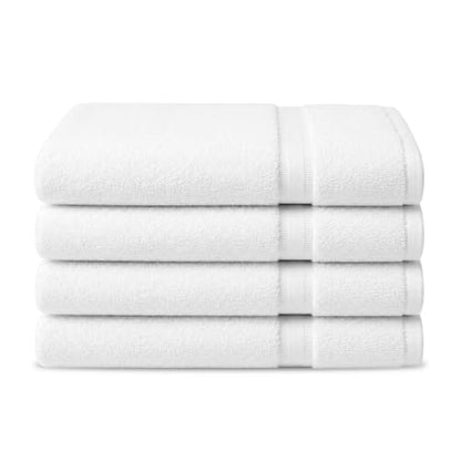 Soft Classic Towel Set - Ultra-Absorbent, Quick-Drying & Durable 4-Piece Towels - Ringspun Cotton Loops for Plush Comfort - Lightweight & Long-Lasting Bathroom Essentials - (White, Bath Towel) - style: Bath Towel-17 lb