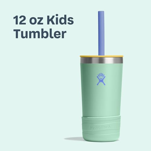 Hydro Flask Kids 12 Oz Tumbler with Lid and Straw for School - Insulated Stainless Steel in Seedling Green - color: SEEDLING GREEN