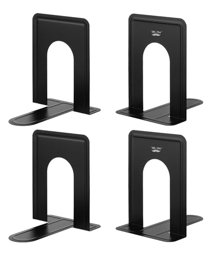 Mr. Pen- Book Ends, Black, 4 Pack, Heavy Duty Metal Bookends for Shelves | Book Holders for Shelves, Metal Bookends - color: Black, size: 4 Pack