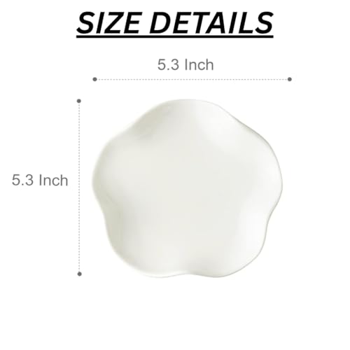 Elegant 5.3" White Ceramic Trinket Tray & Ring Holder Dish – Unique Wavy Decor, Jewelry Catchall, & Small Present for Mom, Sister, or Best Friend | Modern Vanity Accessory