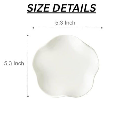 Elegant 5.3" White Ceramic Trinket Tray & Ring Holder Dish – Unique Wavy Decor, Jewelry Catchall, & Small Present for Mom, Sister, or Best Friend | Modern Vanity Accessory