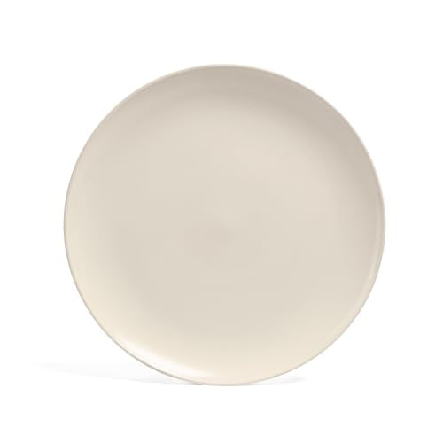 over&back Coupe Stoneware Serving Platter - Elegant 1-Piece Round Serving Platter to Complete Your Kitchen Set - 13.1" x 13.1" - Semi-Matte Ivory - color: Ivory, size: Round Platter