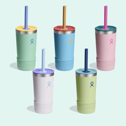 Hydro Flask Kids 12 Oz Tumbler with Lid and Straw for School - Insulated Stainless Steel in Blossom Pink - color: BLOSSOM PINK