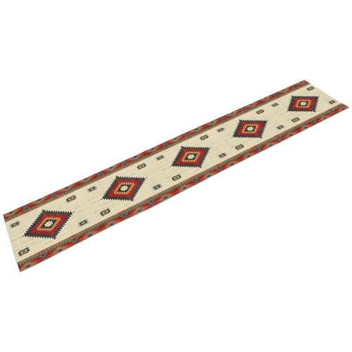Retro Aztec Table Runner, Western Native American Tribal Art Printed Runner for Home Kitchen Dining Table Party 13x36in - color: Aztec-7, size: 13x36in