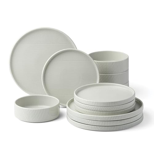 Lenox 897799 Modulus 12-Piece Dinnerware Set, Vapor - color: Vapor, style: 12-Piece Dinnerware Set