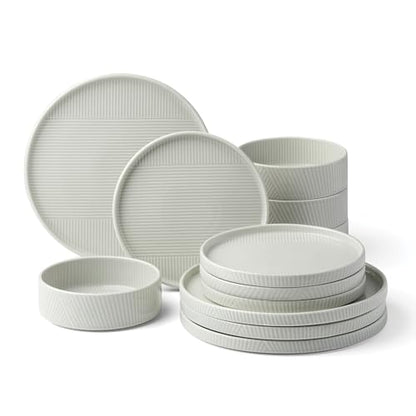 Lenox 897799 Modulus 12-Piece Dinnerware Set, Vapor - color: Vapor, style: 12-Piece Dinnerware Set
