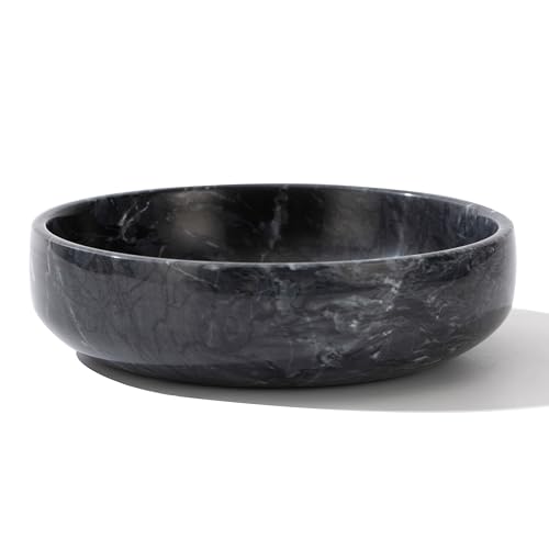 6.7" Large Decorative Bowl, Natural Marble Decorative Bowls for Home Decor, Key Bowl, Candy Bowl, Smudge Bowl, Coffee Tables Centerpiece (Natural Black) - color: Natural Black