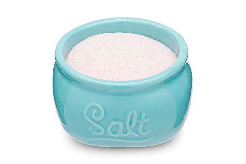 Fox Run Vintage Style Mason Jar Salt Cellar, Blue Ceramic with White Lid, 1 Cup Capacity - style: Salt Cellar