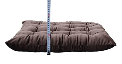 Velvet Bench Cushion for Outdoor Furniture, Anti-Slip Bottom Settee Cushions for Bay Window Loveseat Sofa, Non-Skid Rocking Chair Reclinger Car Seat Pads 17.7 L X 17.7 W, Brown - color: Brown, style: 17.7 L X 17.7 W