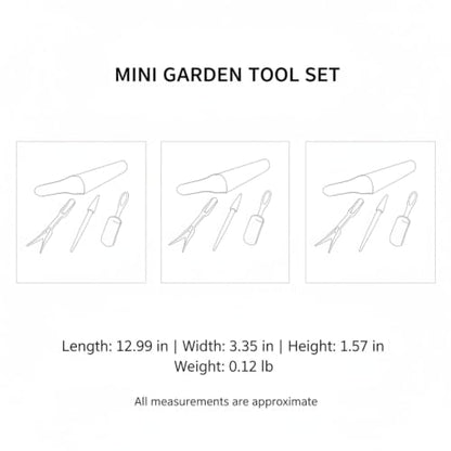 Indoor Plant Enthusiasts Mini Garden Tool Set, 3-Piece Precision Kit for Small Pots and Decorative Containers, Lightweight PP Plastic
