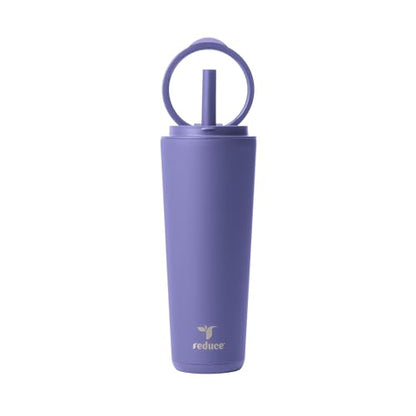 REDUCE Halo 24 oz Stainless Steel Vacuum Insulated Tumbler - Spill Proof Travel Mug with Flip Handle Lid - Keeps Drinks Cold for 32 Hrs - Dishwasher Safe - Cupholder Friendly - Future Dusk - color: Future Dusk, size: 24 Ounces