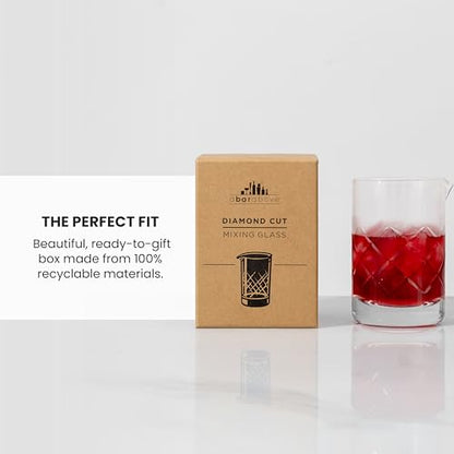 A Bar Above Cocktail Mixing Glass, Diamond Cut Stirring Pitcher, 18 Oz - color: Diamond Cut, size: 1 Count (Pack of 1)