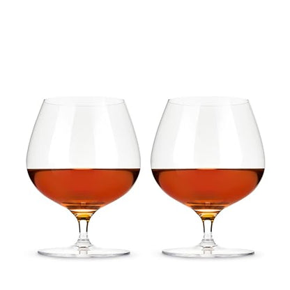 Viski Wingback Brandy Glass glassware set, Stemmed Wine glasses, Cocktail Glass Gift, Perfect for Bourbon, Rye, Scotch, and Mezcal, Set of 2, 17oz - style: Cognac Glasses