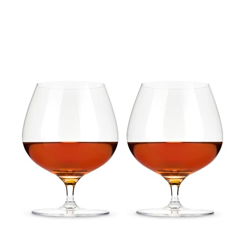 Viski Wingback Brandy Glass glassware set, Stemmed Wine glasses, Cocktail Glass Gift, Perfect for Bourbon, Rye, Scotch, and Mezcal, Set of 2, 17oz - style: Cognac Glasses