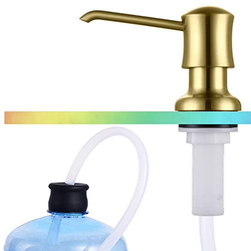 Ultimate Unicorn Sink Soap Dispenser with 40-Inch Tube Kit, Brushed Gold | Built-in and Reduces Refill Frequency, Simple DIY Installation, Fits 1.1–1.6 in Sink Holes, for Dish Soap or Lotion - color: Brushed Gold, size: with Tube Kit