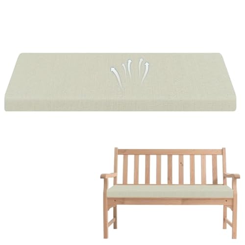 Indoor Linen Bench Cushion 31x15 in, Beige, 2 in Thick Piano Seat Pads | with Ties and Zipper, Removable Cover, Non-Slip Botton, Bench Cushions for Indoor Outdoor Furniture, Settee, Couch and Swing - color: Beige, size: 31x15x2 in