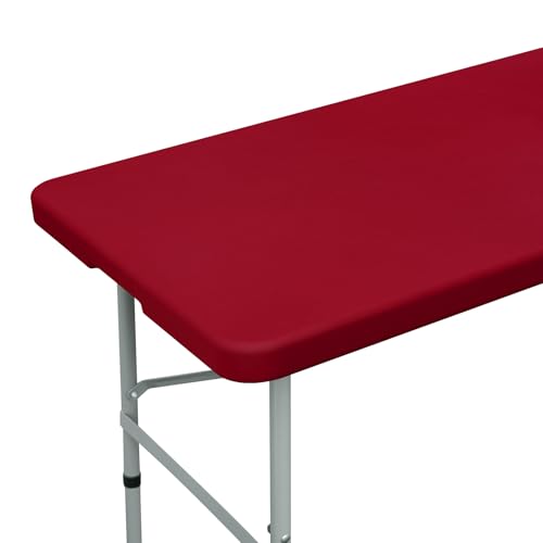 NEWISHER Fitted Rectangle Tablecloth 20 x 30 Inch Elastic Table Cloth | Burgundy Stretch Spandex Table Cover, Washable Polyester Top Cap Cover, Tablecloth for Dining Picnic Camping Indoor Outdoor - color: Burgundy, size: 30" x 20" (Rectangular)