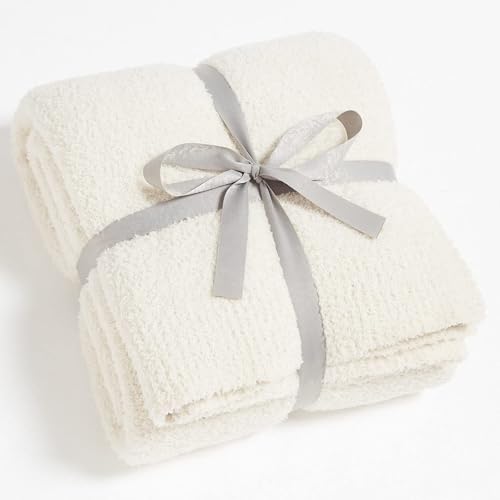 Kids Blanket for Boys Girls 30x40 inches, Soft Cozy Fuzzy Swaddle Throw Blanket for Crib Stroller, White - color: Cream White, size: Baby(30" x 40")