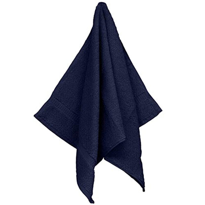 Monogrammed Hand Towel, Personalized Gift, Set of 2- White Block Letter Embroidered Towel - Extra Absorbent 100% Turkish Cotton - Soft Terry Finish - Initial S Navy - color: Navy & White, size: Initial S