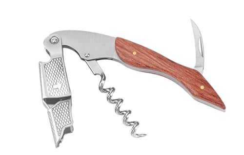 ELEGANTZ Wine Bottle Opener Set – Premium Corkscrew with Foil Cutter & Beer Bottle Opener – Ergonomic Wooden Handle for Smooth Cork Removal – Sommelier Accessories Gift for Wine Lovers - color: Rose Wood
