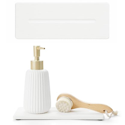 2 Pack Diatomite Stone Sink Tray, Water Absorbing Mat for Kitchen & Bathroom Counter, Quick Dry Soap Dish Makeup Vanity Caddy,Sponge Holder Organizer, White - 2pcs of 9"x 3.5" - color: 2 Pcs - White - 9"x 3.5"